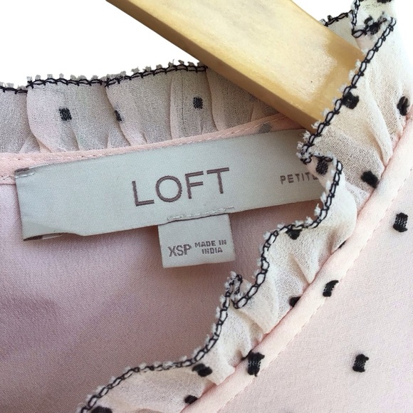 Loft Swiss Dot Flutter Sleeve Blouse NEW - Picture 7 of 9